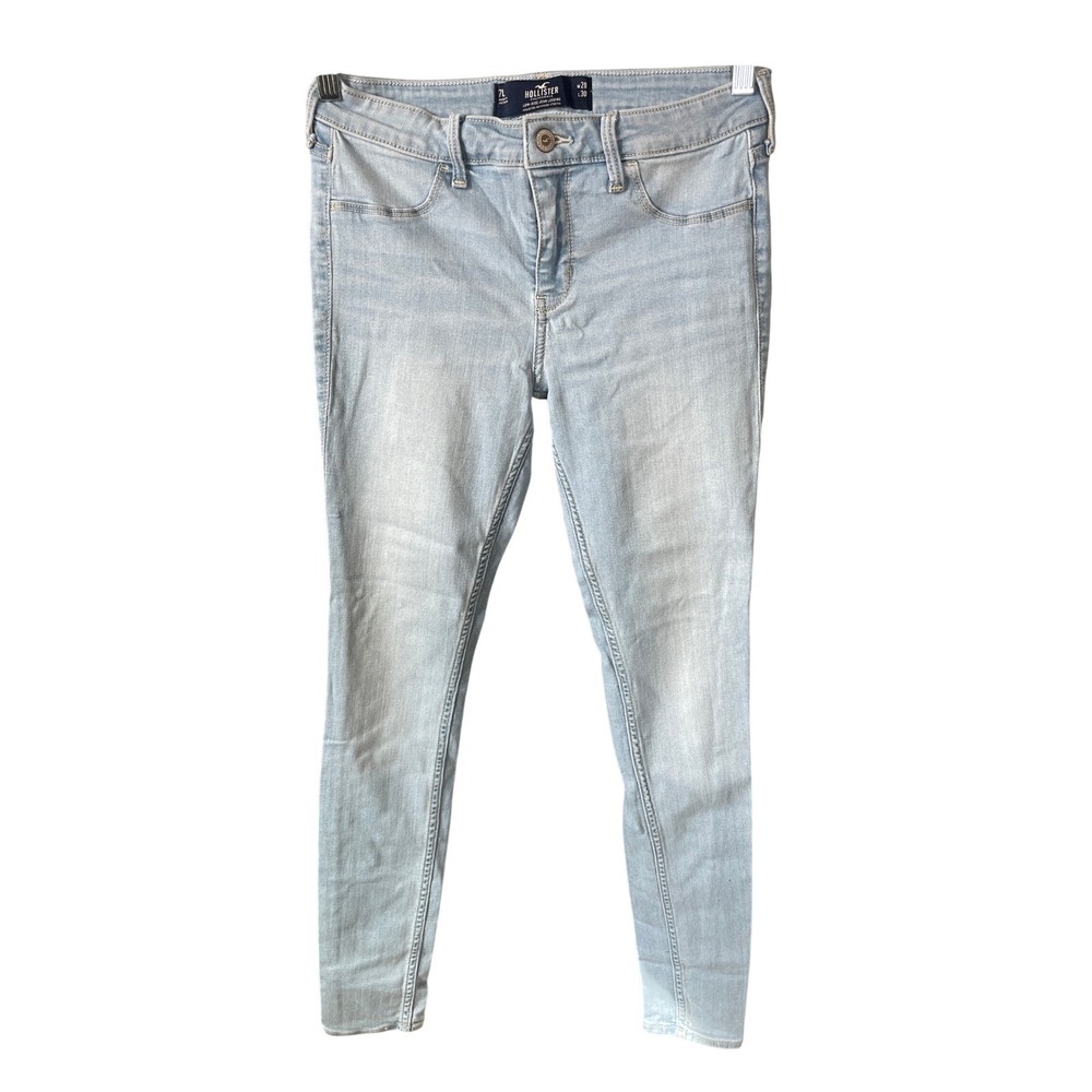 Hollister Women Y2K Low-Rise Super Skinny Jeans‎ 7 Light Wash Streetwear Indie